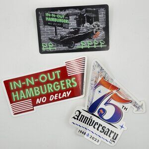 3 In-N-Out Burger Stickers 1 Dodge Charger No Value Gift Card 2024